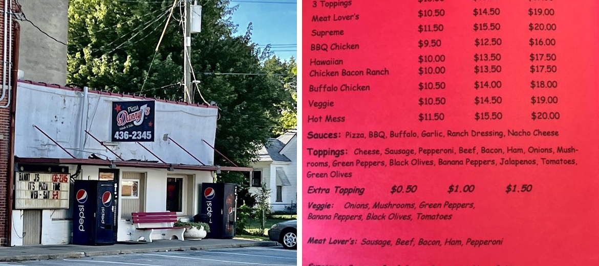 Danny J's Menu